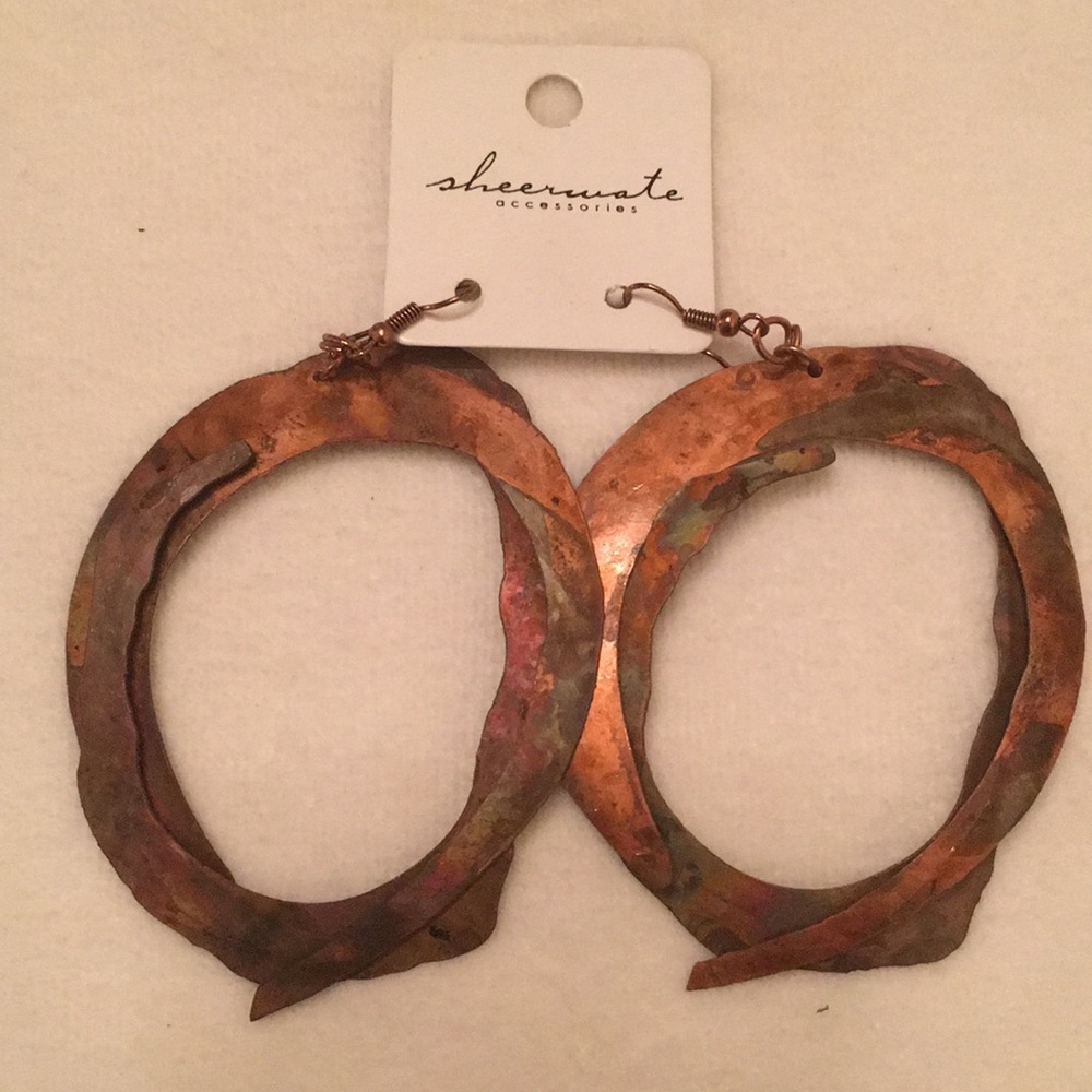 Big Copper Earrings from Sheerwater Accessories